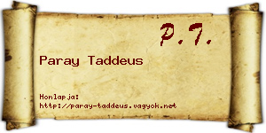 Paray Taddeus névjegykártya